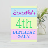 シンプルおもしろい"4th BIRTHDAY GALA!" 招待状 (スタンド正面)