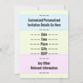 シンプルおもしろい"4th BIRTHDAY GALA!" 招待状 (裏面)