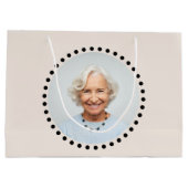 シンプルおもしろいCute Editable Round Photo水玉模様 ラージペーパーバッグ (裏面)