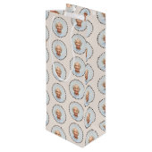 シンプルおもしろいCute Editable Round Photo水玉模様 ワインギフトバッグ (裏面アングル)