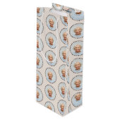 シンプルおもしろいCute Editable Round Photo水玉模様 ワインギフトバッグ (正面アングル)