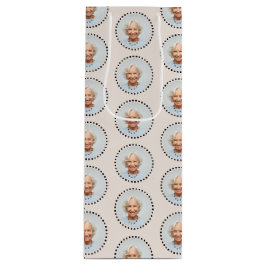 シンプルおもしろいCute Editable Round Photo水玉模様 ワインギフトバッグ