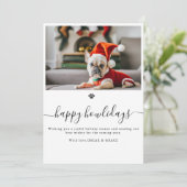 シンプルおもしろいHappy Howlidays Pet Dog Photo シーズンカード (スタンド正面)