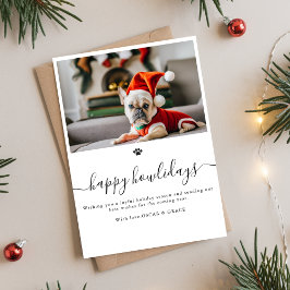 シンプルおもしろいHappy Howlidays Pet Dog Photo シーズンカード