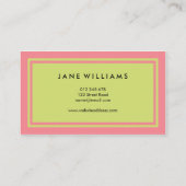 シンプルおよびモダンなピンクおよび緑 名刺 (裏面)