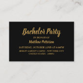 シンプルおよびモダン、バチュラーパーティチケット招待状 名刺 (正面)