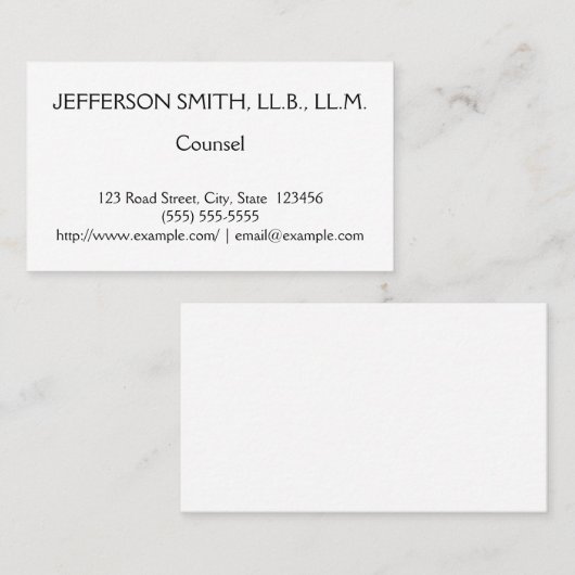 シンプルおよび保守弁護士の名刺 名刺 (正面/裏面)