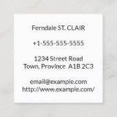 シンプルおよび普通法的プロフェッショナル名刺 スクエア名刺 (裏面)