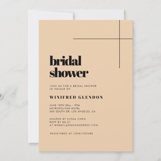 シンプルおエレガントよびシックなブライダルシャワー (正面)