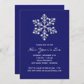 シンプルおエレガントよび大晦日パーティー招待状ブルー 招待状 (正面/裏面)