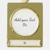 シンプルおミニマル前の名前を付け結婚なさい ゴールドプレートバナーオーナメント (正面)