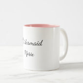 シンプルおミニマル名前を付けカスタムる ツートーンマグカップ (正面右)