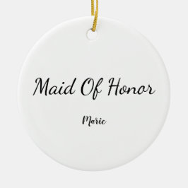 シンプルおミニマル名前を付けカスタムるbridesmaid C セラミックオーナメント