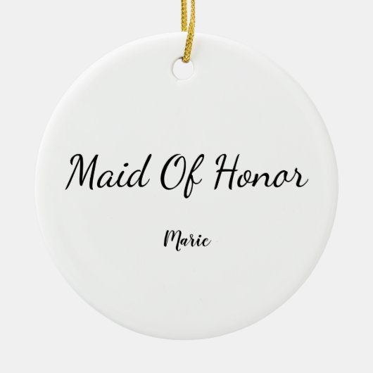 シンプルおミニマル名前を付けカスタムるbridesmaid C セラミックオーナメント (正面)