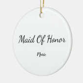 シンプルおミニマル名前を付けカスタムるbridesmaid C セラミックオーナメント (左)