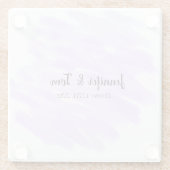 シンプルおミニマル名前を追加するカスタム結婚式unity ガラスコースター (裏面)