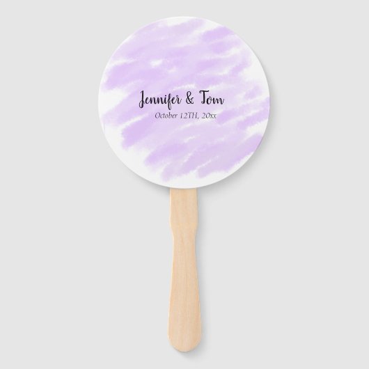 シンプルおミニマル名前を追加するカスタム結婚式unity ハンドファン (裏面)