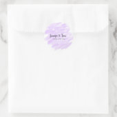 シンプルおミニマル名前を追加するカスタム結婚式unity ラウンドシール (バッグ)