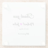 シンプルおミニマル感謝していさん名前ハートグリッター ガラスコースター (裏面)