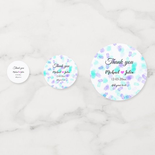 シンプルおミニマル感謝していさん名前ハートグリッター コンフェッティ (正面)