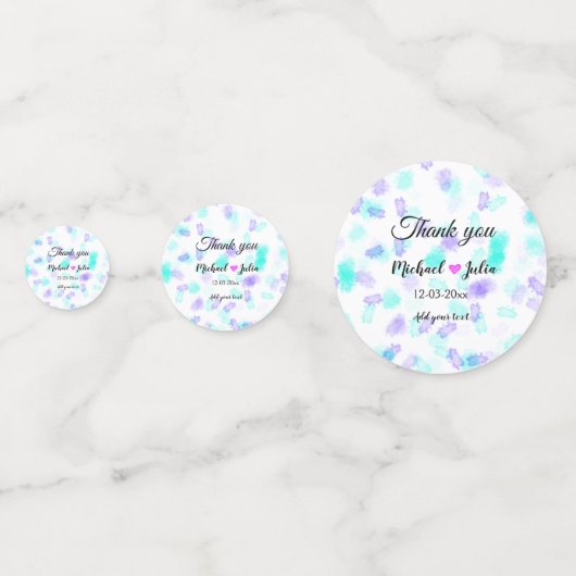 シンプルおミニマル感謝していさん名前ハートグリッター コンフェッティ (裏面)