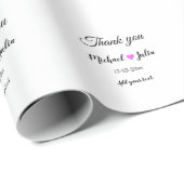 シンプルおミニマル感謝していさん名前ハートグリッター ラッピングペーパー (ロールコーナー)