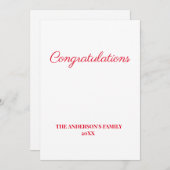 シンプルおミニマル祝いのテキストを追加 サンキューカード (正面/裏面)