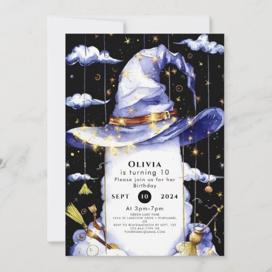 シンプルお洒落おもしろい誕生日 招待状 (正面)