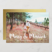 シンプルお洒落とメリークリスマス結婚した シーズンカード (正面/裏面)