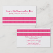 シンプルお洒落ストライプ名刺（ピンク） 名刺 (正面/裏面)