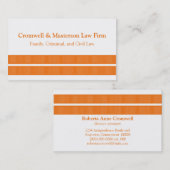 シンプルお洒落ストライプBusiness Card（オレンジ） 名刺 (正面/裏面)