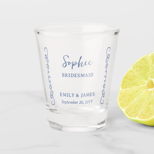 シンプルお洒落ドードルアレカラー結婚ズ ショットグラス (正面)