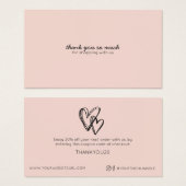 シンプルお洒落モダンハート割引 (正面&裏面)