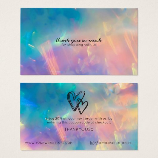 シンプルお洒落モダンハート割引 (正面&裏面)