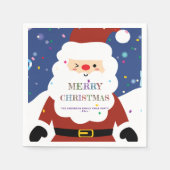 シンプルお洒落モダン可愛いサンタパーティー スタンダードカクテルナプキン (正面)