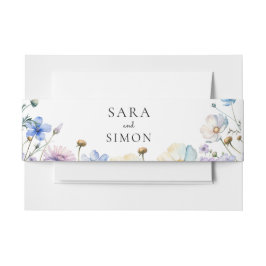 シンプルお洒落ワイルドフラワー結婚ズ 招待状ベリーバンド