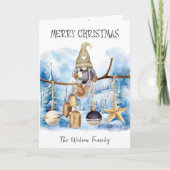 シンプルお洒落冬の女性格言メリークリスマス シーズンカード (正面)