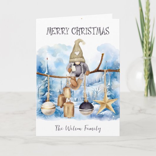 シンプルお洒落冬の女性格言メリークリスマス シーズンカード (正面)