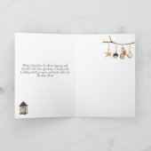 シンプルお洒落冬の女性格言メリークリスマス シーズンカード (内部)