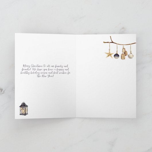 シンプルお洒落冬の女性格言メリークリスマス シーズンカード (内部)