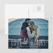 シンプルお洒落愛とスクリプ感謝していト写真 ポストカード (正面/裏面)