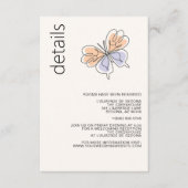 シンプルお洒落蝶サンゴとバイオレット エンクロージャーカード (正面)