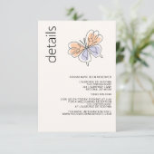 シンプルお洒落蝶サンゴとバイオレット エンクロージャーカード (スタンド正面)