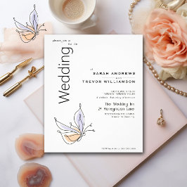 シンプルお洒落蝶サンゴとバイオレット チラシ