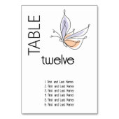 シンプルお洒落蝶サンゴとバイオレット テーブルナンバー (裏面)