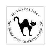 シンプルお洒落黒猫かわいい差出人住所 セルフインキングスタンプ (デザイン)