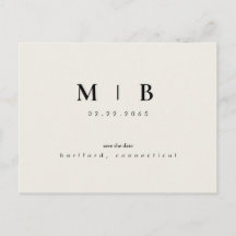 シンプルお洒落Monogram Beige日付を保存結婚する