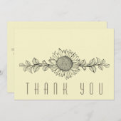 シンプルお祝いひまわり生命ありがとう サンキューカード (正面/裏面)