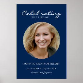 シンプルお祝い生写真メモリアルブルー ポスター