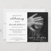 シンプルお祝い生涯記念葬儀写真 招待状 (正面)